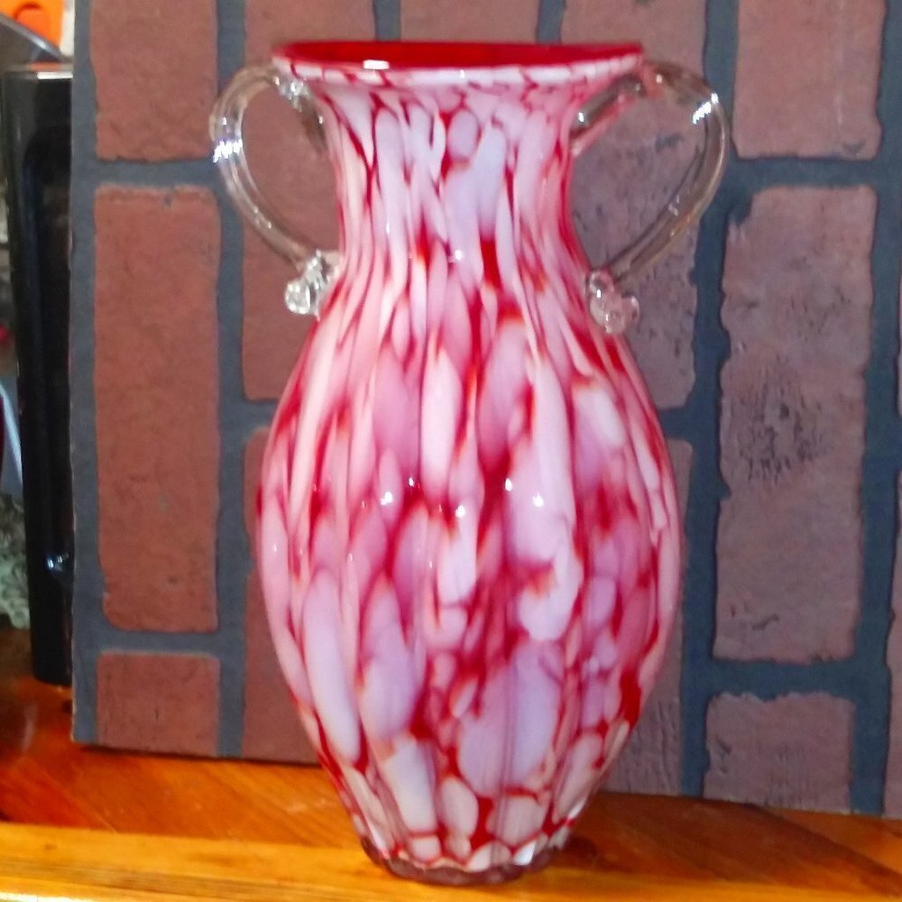 Lavorazione Arte Murano Hand Blown Art Glass Vase